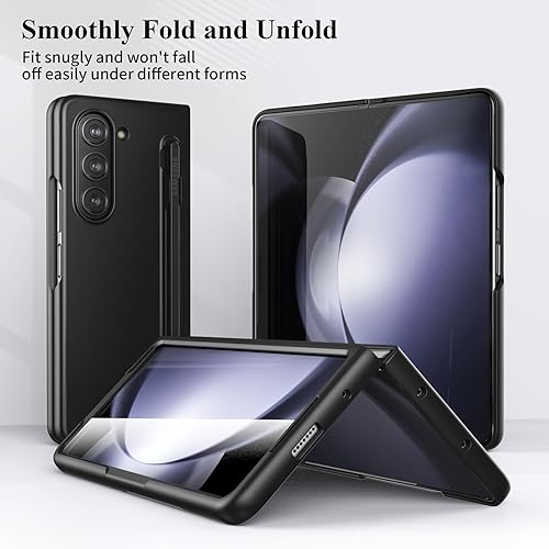 Miniatura 7 de Foluu Funda delgada para Samsung Galaxy Z Fold 5 con soporte para bolígrafo y protector de pantalla frontal integrado, funda protectora de