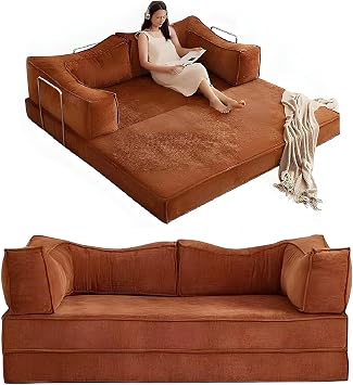 2 Seater Compression Modular Sofa Folding Velvet Sofa, Delivery Boxed for Apartment, Modern Living Room or DIY, Easy to Assemble