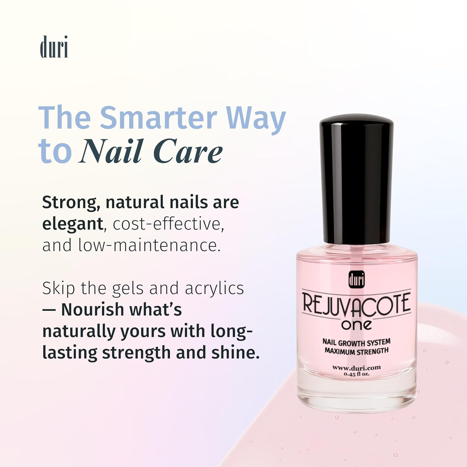 duri Rejuvacote 1 Nail Growth System - Original Maximum Strength Formula - Nail Strengthener and Nail Growth - Base and Top Coat - Pack of 2-0.45 fl. oz.