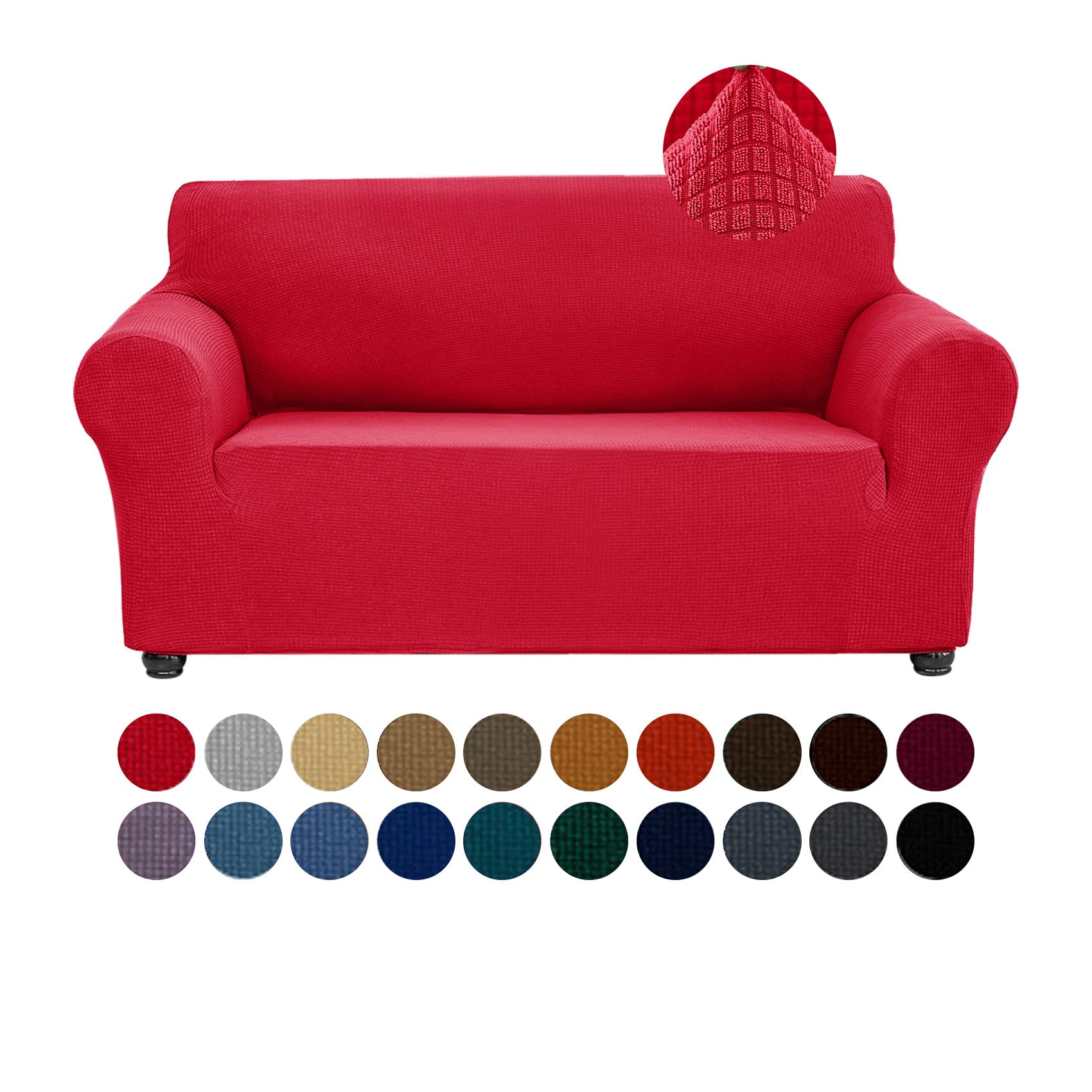 Joccun Christmas Stretch Loveseat Couch Cover Slipcover, 1-Piece Sofa Cover for 2 Cushion Couch Spandex Jacquard Washable Furniture Protector Cover