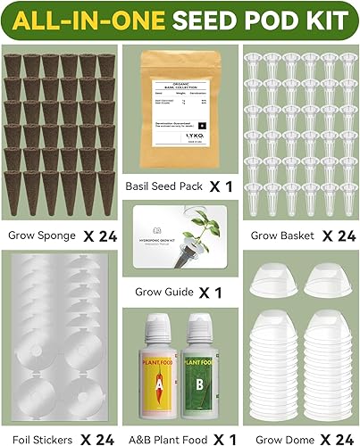 Miniatura 44 de Lyko Gourmet - Kit de semillas de hierbas para AeroGarden, iDoo, Ahopegarden, GARDENCUBE, 7 cápsulas con albahaca, perejil, menta, cilantro, kits