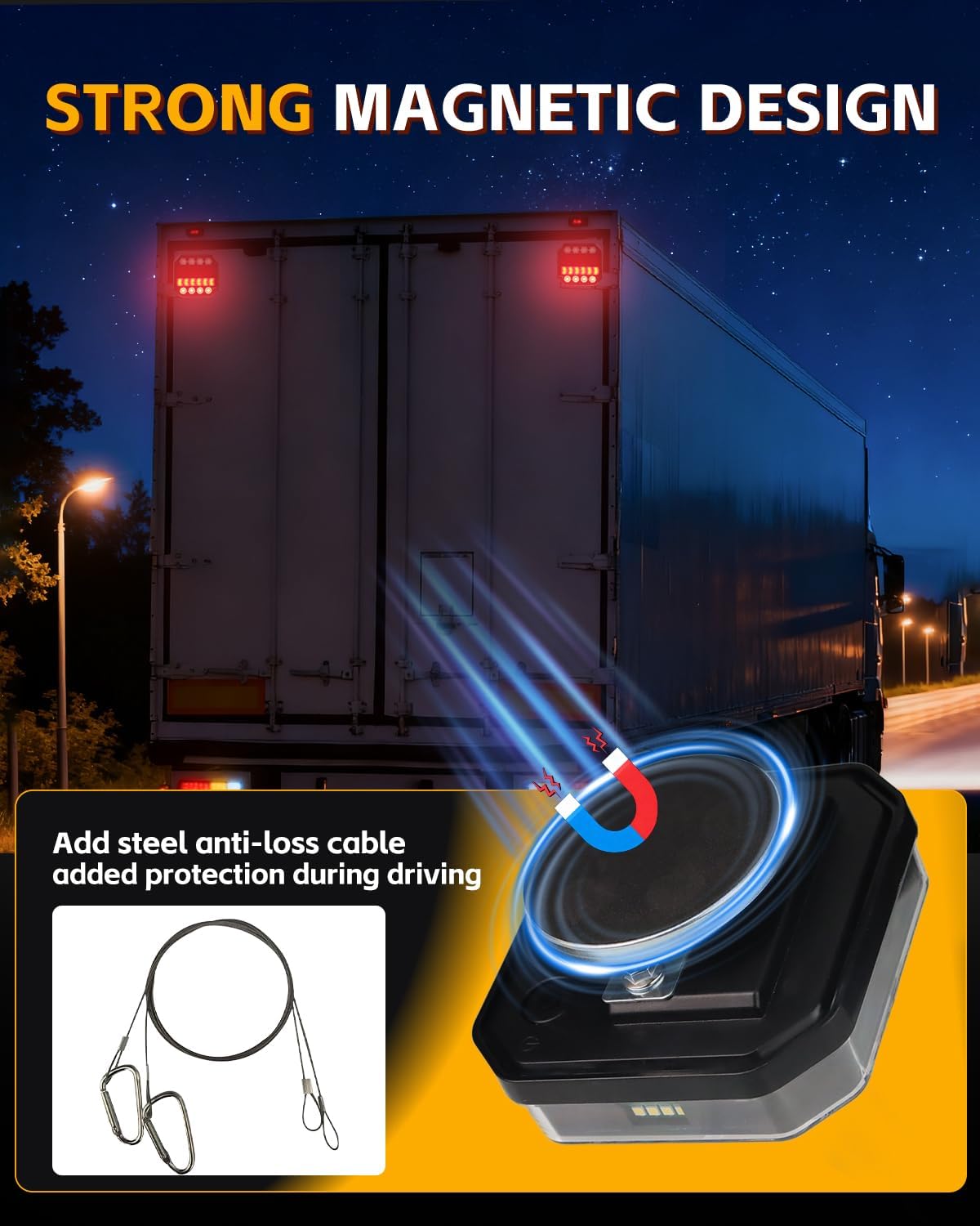 [Upgraded Magnetic Wireless Trailer Lights, Rechargeable Type-C LED Trailer Lights with 5 Modes,100 FT Signal Sync Tail Tow Light Kit for Towing Trucks Boat RV Camper Caravan