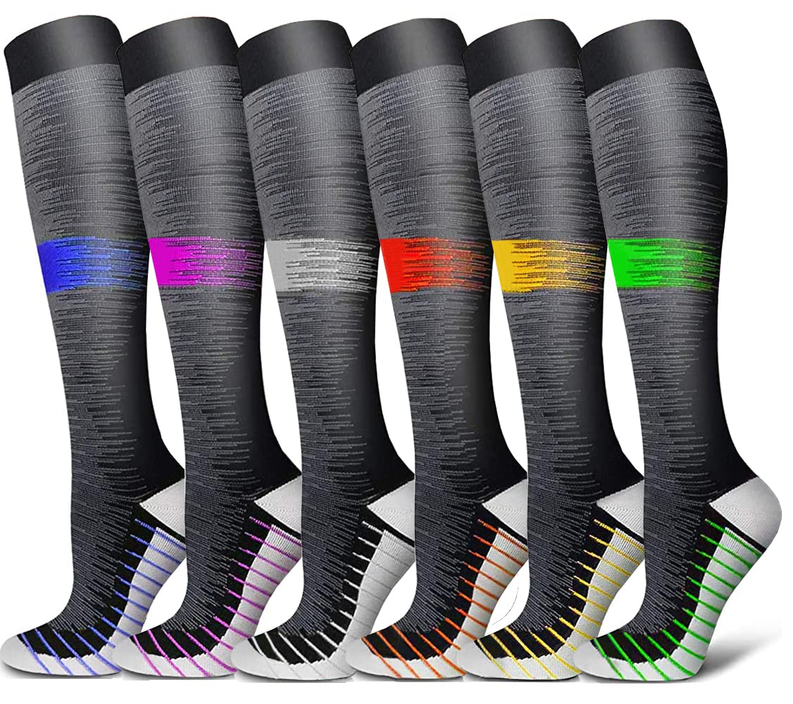 SHYL~JIER Compression Socks/Stockings for Men & Women (15-20mmHg), Recovery Graduated Athletic Fit for Medical, Circulation, Recovery, Nursing, Travel & Maternity Pregnancy