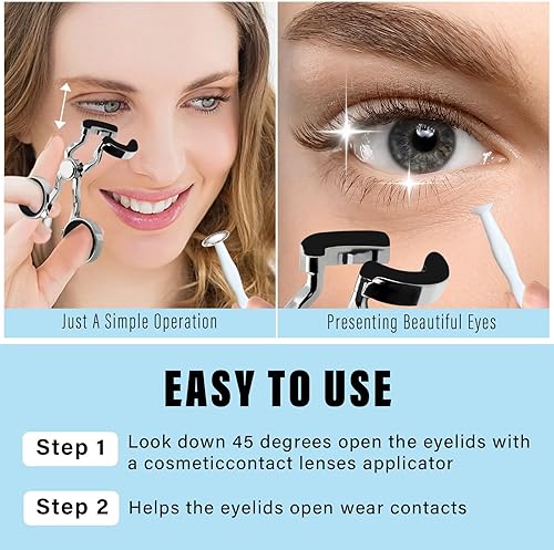 Miniatura 8 de Yasirona Herramienta aplicadora de lentes de contacto, lentes de contacto de color para facilitar la aplicaciónextracción de lentes de contacto,