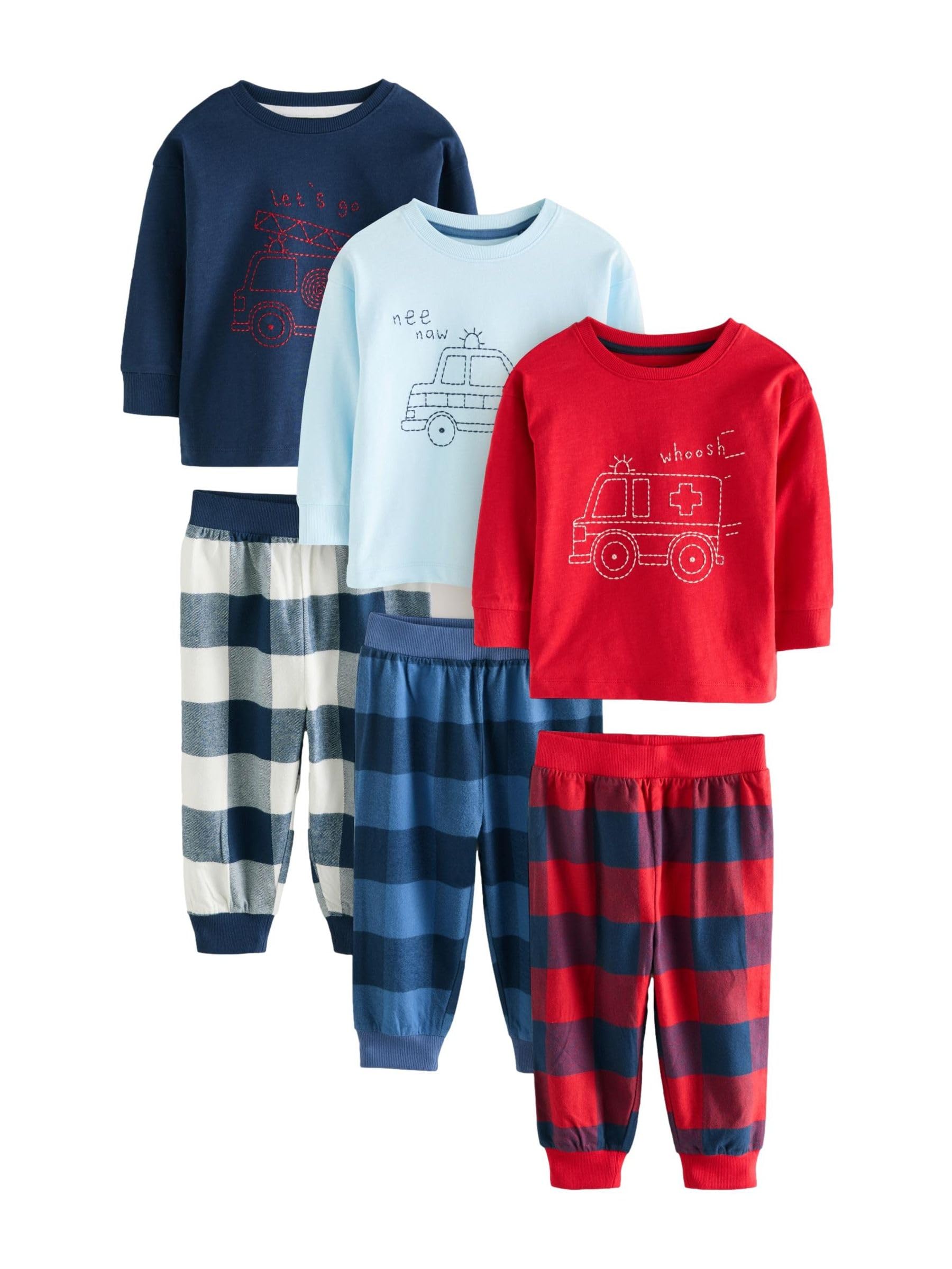 NEXT Jungen Schlafanzughose mit Karomuster im 3er-Pack 74-152