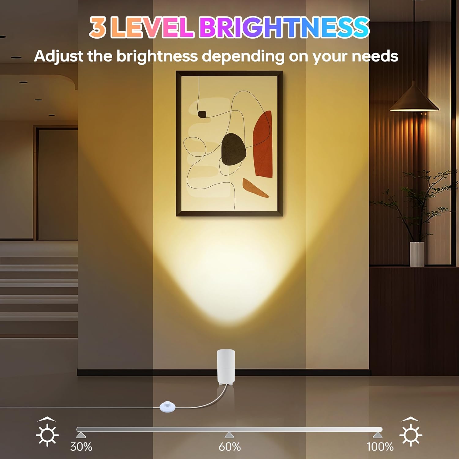 2Pack RGBW Uplights Indoor with Remote, Color Changing LED Indoor Floor Spotlight,Dimmable Indoor Spotlight with Foot Switch,Up Lights Indoor Floor Can Light for Plants, Wall, Artwork,Living Room