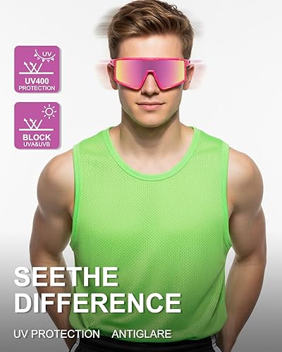 Miniatura 2 de Gafas de sol para ciclismo para hombres y mujeres, lentes de sol deportivos con protección UV para correr, lentes de sol para béisbol, ciclismo,