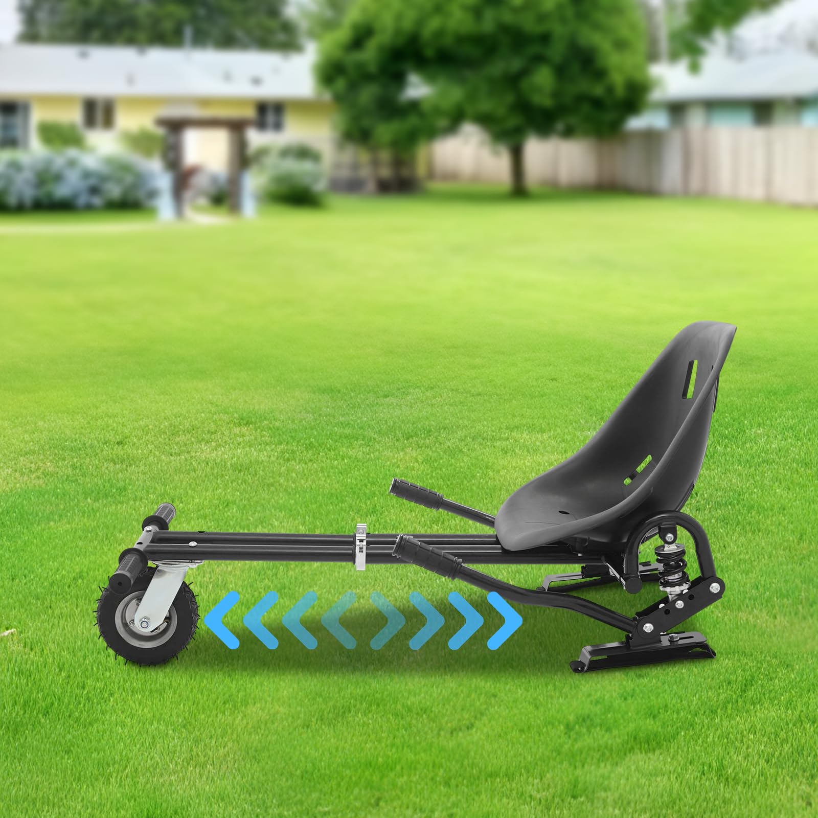 Asiento de hoverboard, 45 x 50 cm, ajustable, asiento de equilibrio para scooter, accesorio de fijación de asiento, apto para patinete de equilibrio de 6,5 – 10 pulgadas (negro)