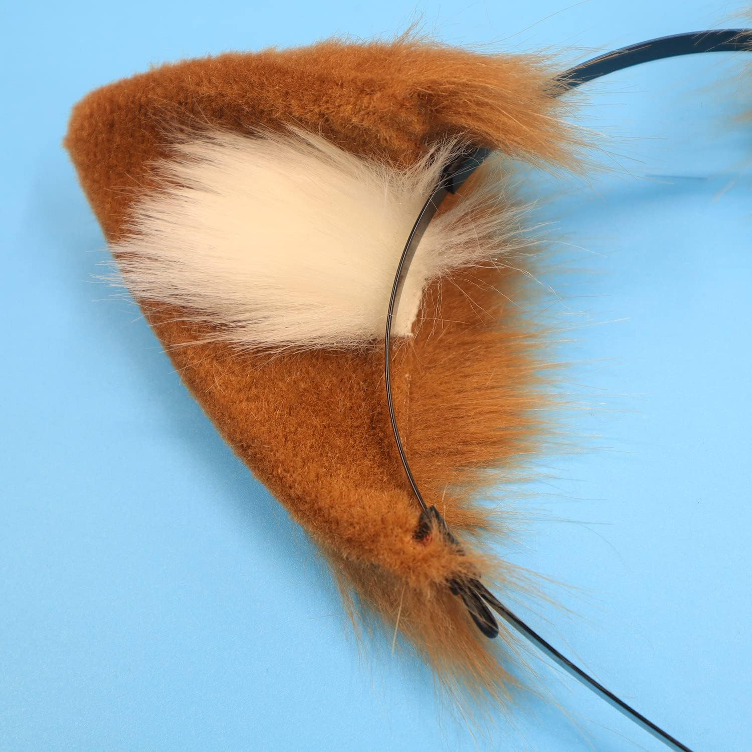 QinRuan Cat Fox Faux Fur Ears Headband Cute Halloween Fancy Dress Cosplay Handmade Animal Furry Ears Hair Hoop - Image 3