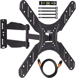 VonHaus TV Wall Bracket Mount - Swivel & Tilt TV Mount for Most 20-50 inch LED LCD OLED & Plasma TVs, VESA 75x75mm-400X400mm up to 15kg - incl. Spirit Level & HDMI