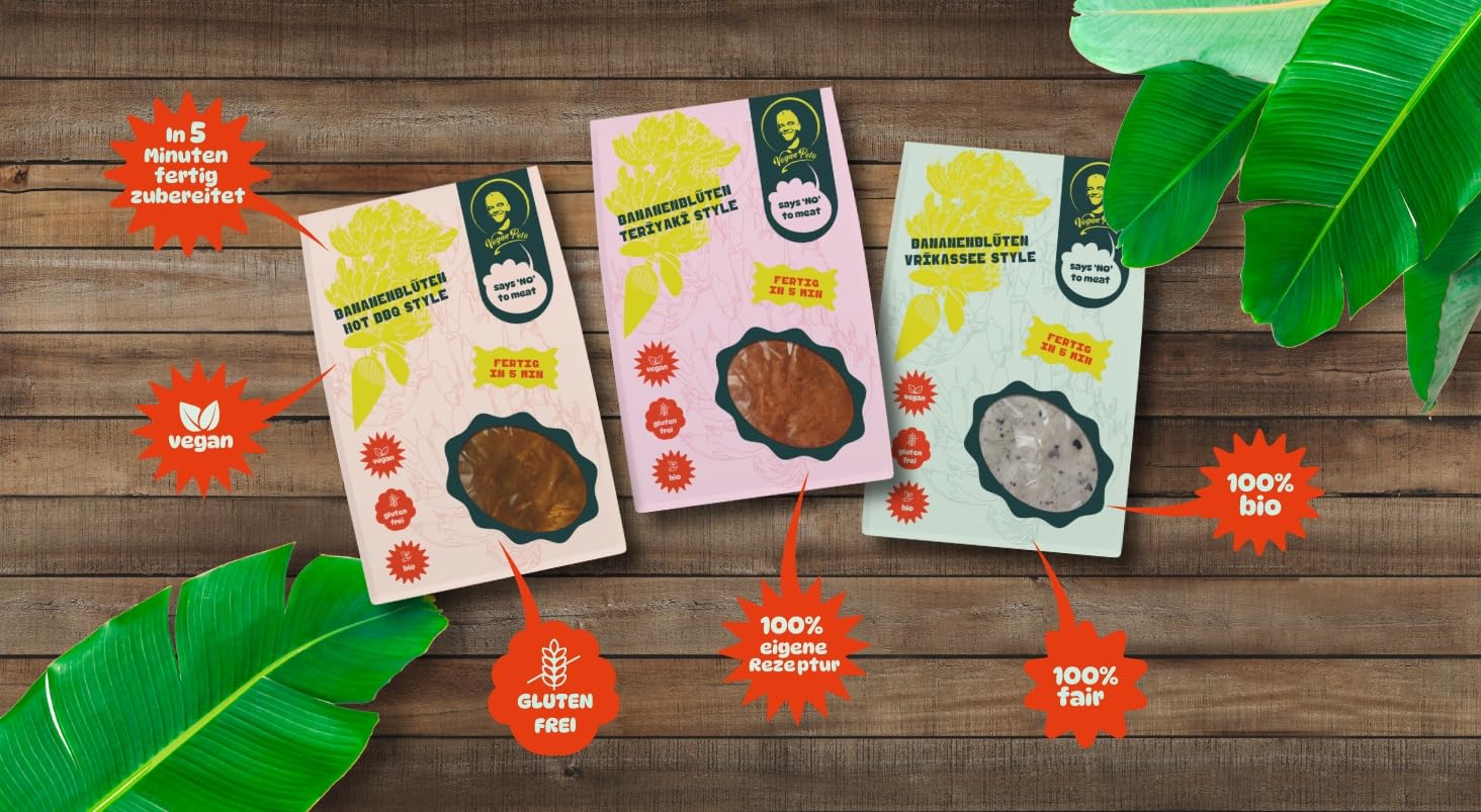 VEGAN PETE - Jackfrucht Vrikassee, veganes Fertiggericht in Bio-Qualität, 8 x 250g