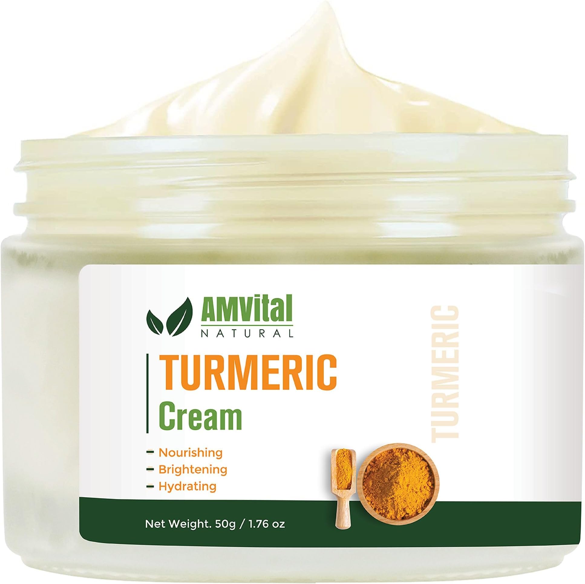 AMVital Turmeric Cream - Natural Cream for Face With Turmeric and Plant-Based Ingredients - Lightweight and Smooth Suitable for All Skin Types