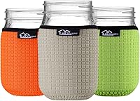 Vista 13 de WKieason - Funda de neopreno para tarro de masón de boca regular de 16 onzas, fundas para tarros de 16 onzas, funda para boca regular