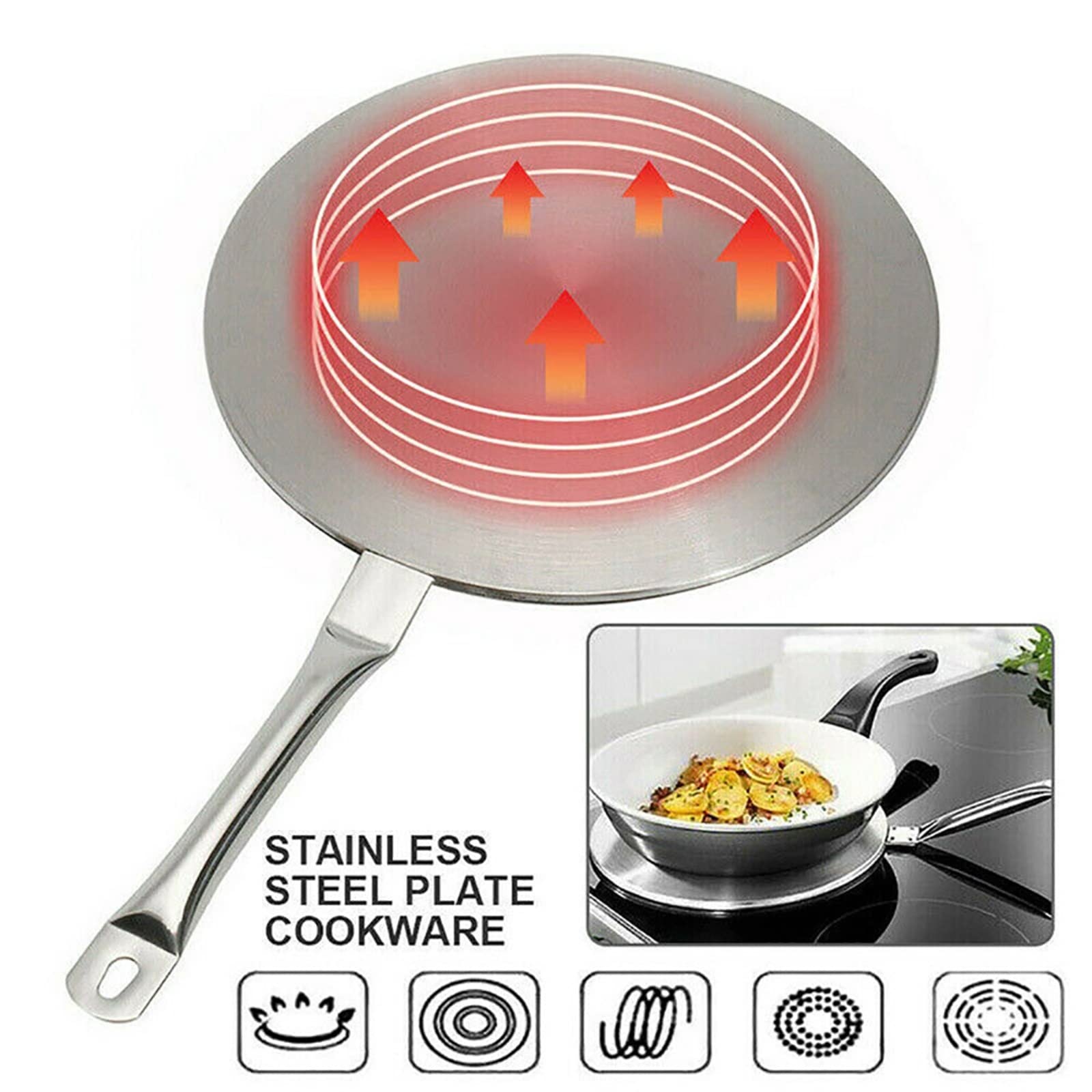 Nagrzewnica indukcyjna 20/24cm płyta indukcyjna ze stali nierdzewnej konwerter dyfuzor ciepła płyta adaptera płyta rondel narzędzie do garnka płyta kuchenna konwerter narzędzie z wysoką wydajnością(24