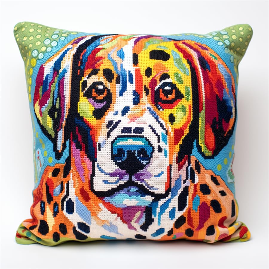 Taxpy Knüpfkissen Dalmatiner - DIY Kissen 43x43cm Latch Hook Set