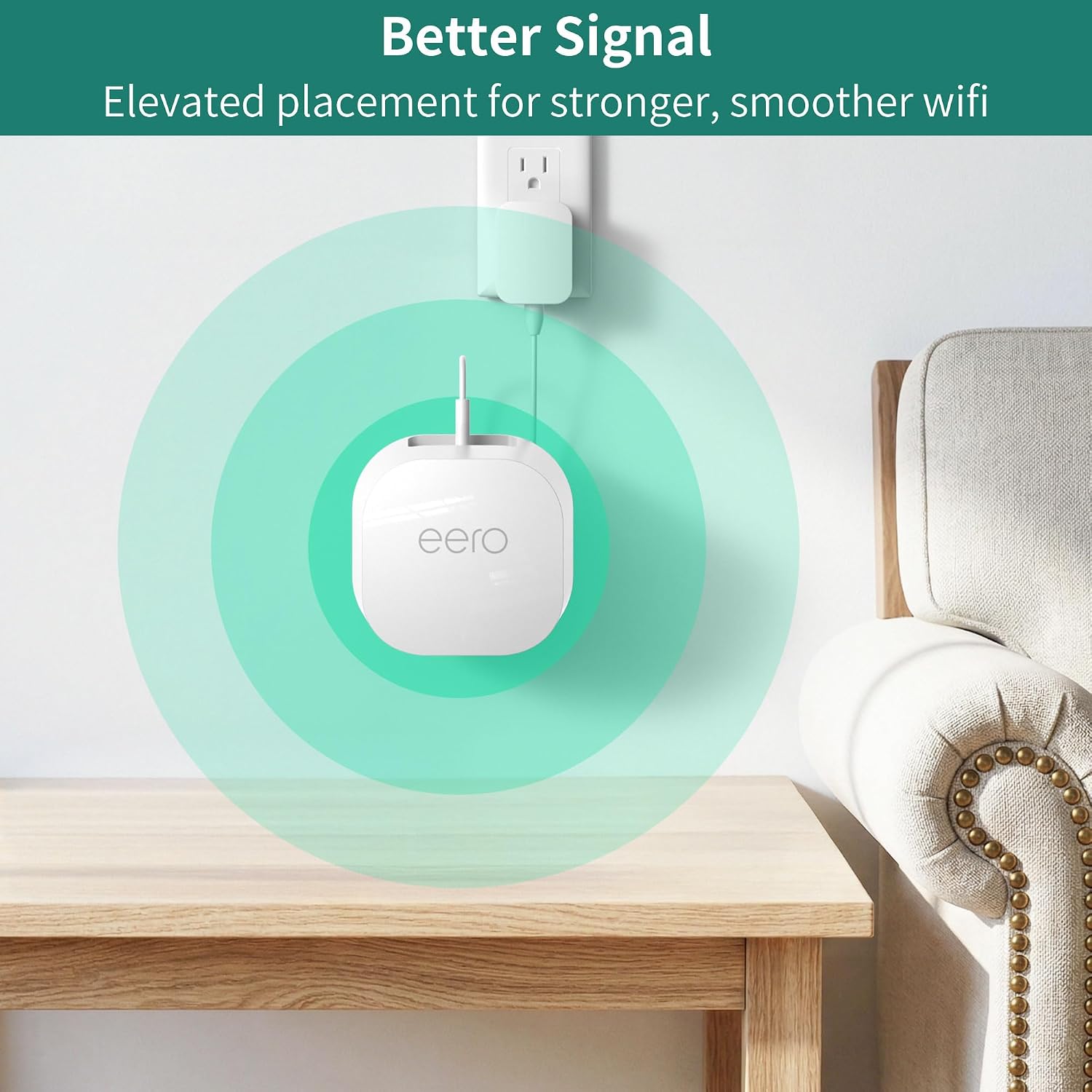 HomeMount Wall Mount for eero 6/6+/Pro 6/Pro 6E/7 Mesh Wi-Fi System Extender, Space-Saving for eero Wall Mount with Built-in Cable Management - White (1 Mount)