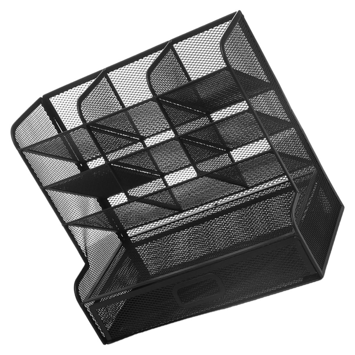 Holibanna Metallener Stiftehalter aus Netzgewebe Schwarz für Schreibtisch | Aufbewahrungshalter zum Sortieren Kleiner Artikel, Glatte Kanten, für Bürobedarf und Kosmetik