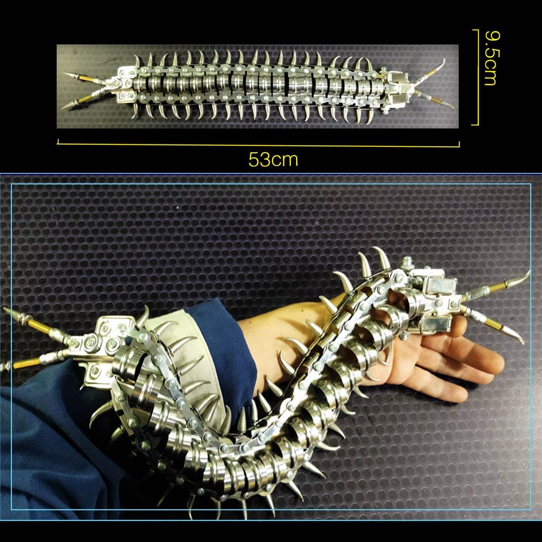 3D Movable Metal Puzzle, Centipede DIY Assembly Model, Creative Ornaments Gift for Teen and Adult