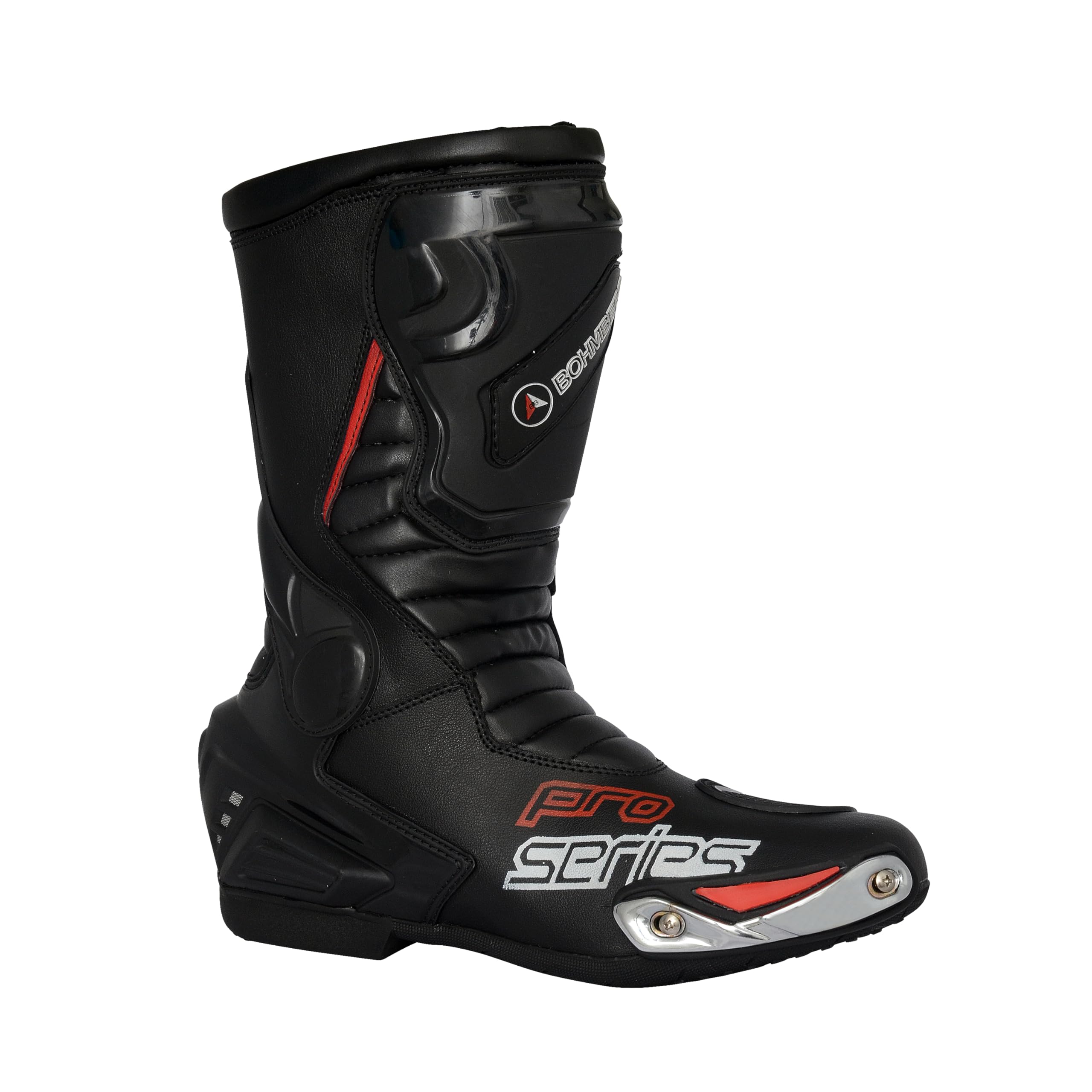 Bohmberg Botas de moto para hombre, deportivas, de piel, estables,protectores reforzados integrados, con protección en los tobillos, ergonómicas, botas moteras, biker, motorista