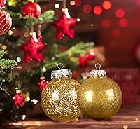 Vista 4 de HBlife 30 adornos de decoración de Navidad, 5 estilos de bolas doradas para árbol de Navidad, juego de adornos inastillables de 2.36 pulgadas