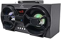Vista 3 de NYC Acoustics NPB3 Dual 4 "Altavoz Bluetooth Boombox portátil+USB/SD/LED+Remoto, Negro