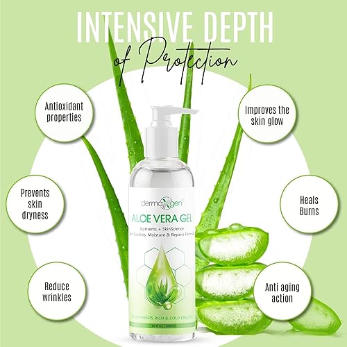 Miniatura 4 de DERMAXGEN Gel de aloe vera con hachel de bruja  vitamina C  vitamina E  fórmula para calmar humedad y reparación nutrientes ricos y prensados en
