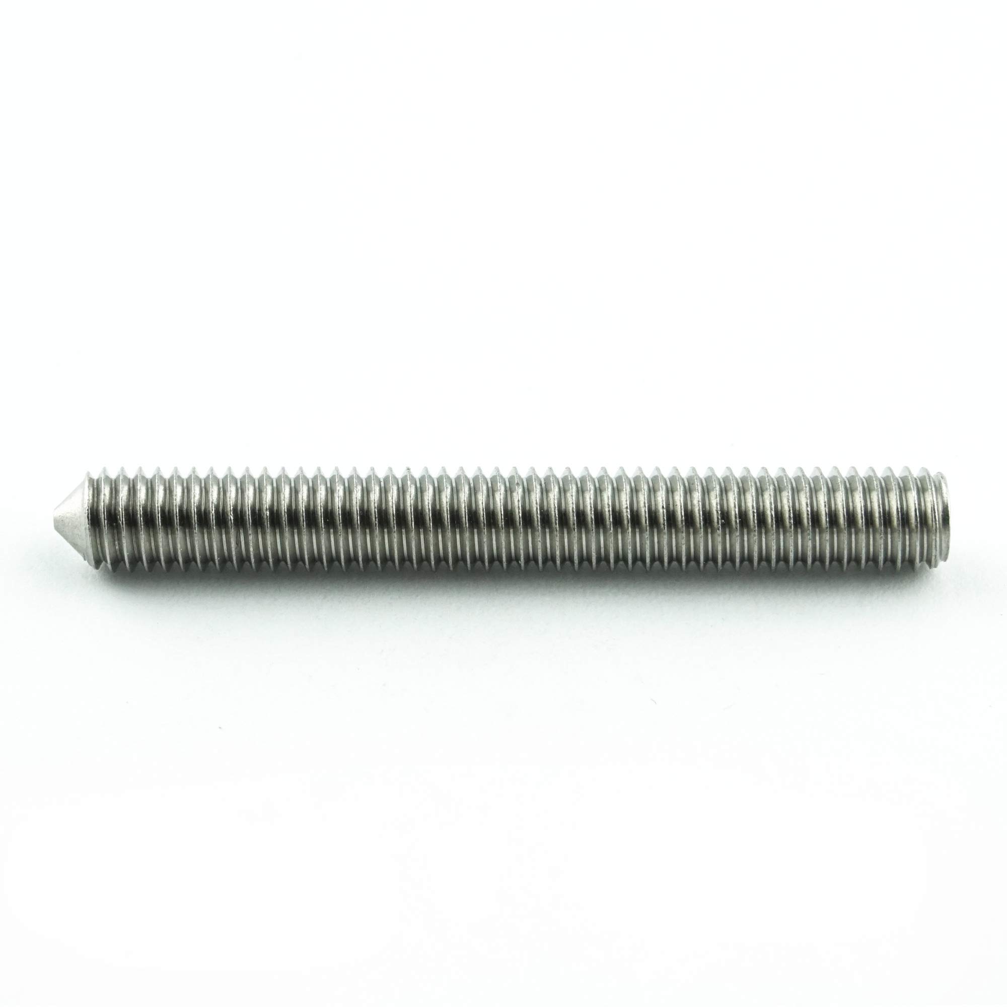 M6 x 12 mm trzpień gwintowany z gniazdem sześciokątnym i końcówką (100 sztuk) - śruby nastawne DIN 914 - ISO 4027 - śruby gwintowane - stal szlachetna A2 V2A - nierdzewna