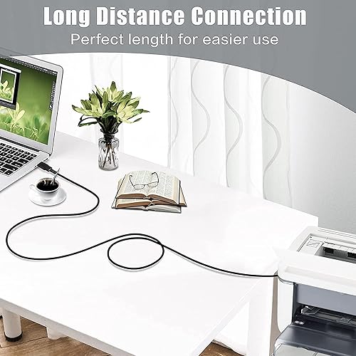 Miniatura 2 de Impresora negra de 3 pies USB 2.0 Cable de transferencia de PC A a B Dispositivo macho compatible con HP - Laserjet M110we Impresora inalámbrica US