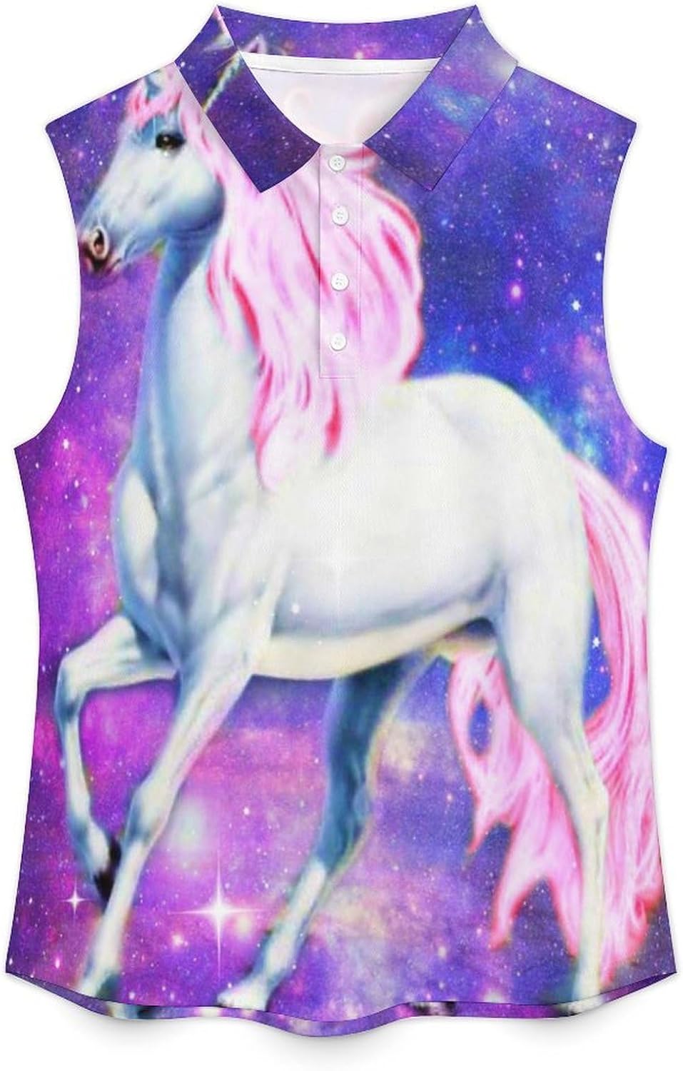 Fantasy Un-icorns Women's Golf Shirt Sleeveless Polo Shirts Tank Tops Blouses Tennis T-Shirts Casual