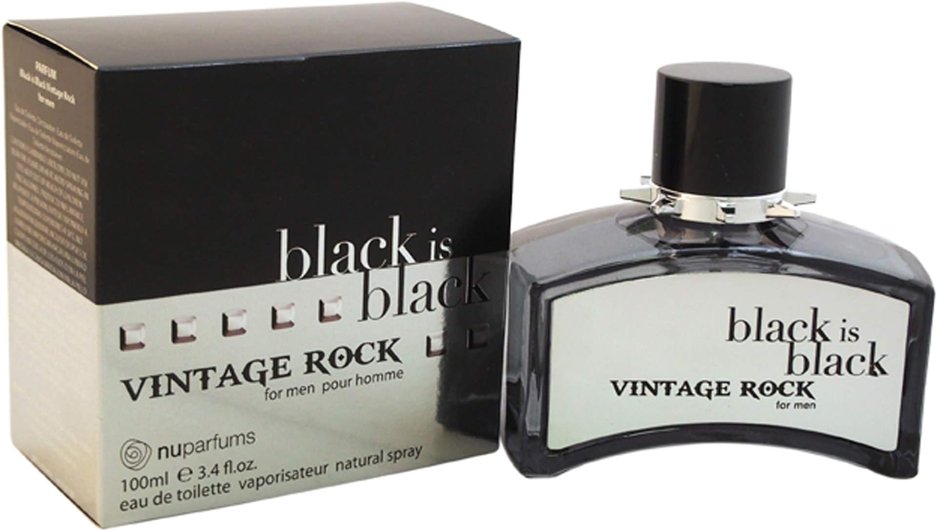 Nuparfums Group Black is Black Vintage Rock Eau de Toilette, 3.4 Ounce