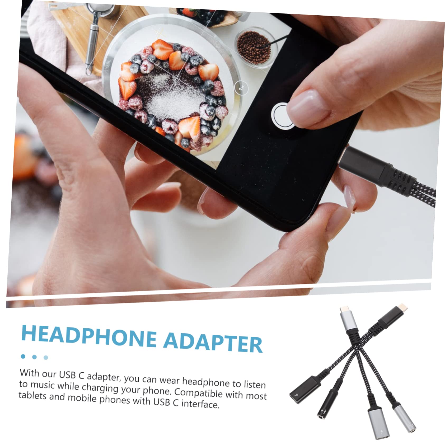 OSALADI Adattatore Jack Per Cuffie Usb C Da 4 Pezzi Tipo C A Jack Audio Da 3 5 Mm Caricabatterie Portatile Per