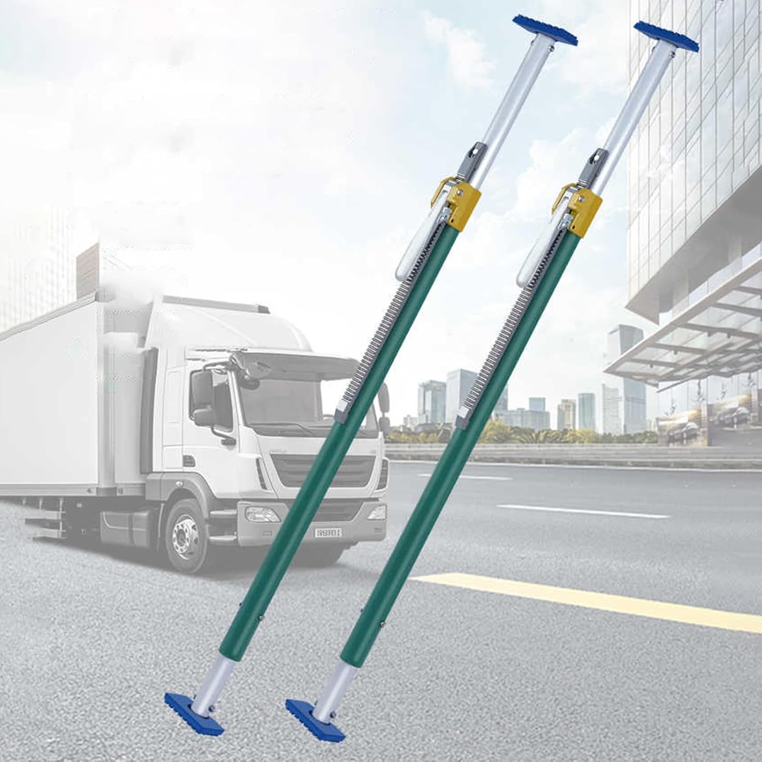 Ratcheting Cargo Bar for 1102Lbs Capacity, Non-Slip Track Load Bar for Enclosed Vans/Reefers/Caravan, Strong Truck Bed Cargo Stabilizer Bar,2pcs-2.35-2.73m/7.7-9ft