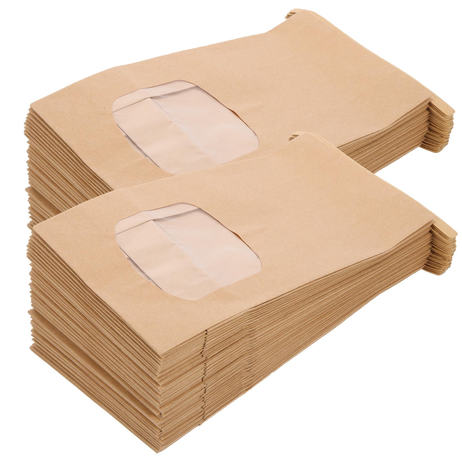 Tofficu Sacchetti per Confezionare Snack e Dolci 100 Kraft 8oz per Biscotti Finestra Trasparente Resistenti e Anti per Feste e Regali