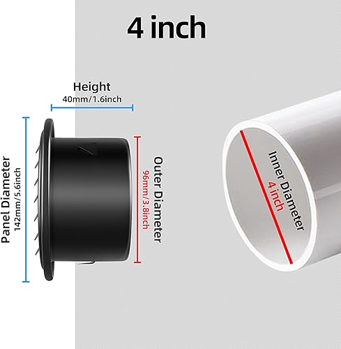 Miniatura 10 de 3inch 304 Stainless Steel Air Vents Cover, piiyoosnn Louvered Grille Cover Vent Flat Ducting Air Vent Wall Inlet with Built-in a Fly Screen Mesh for