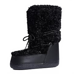 Womens Winter Boots - Mid-Calf Lace-Up Boots with Warm Lining Deep-Tread Slip-Resistant Thick Soles Outdoor Travel Synthetic Fur