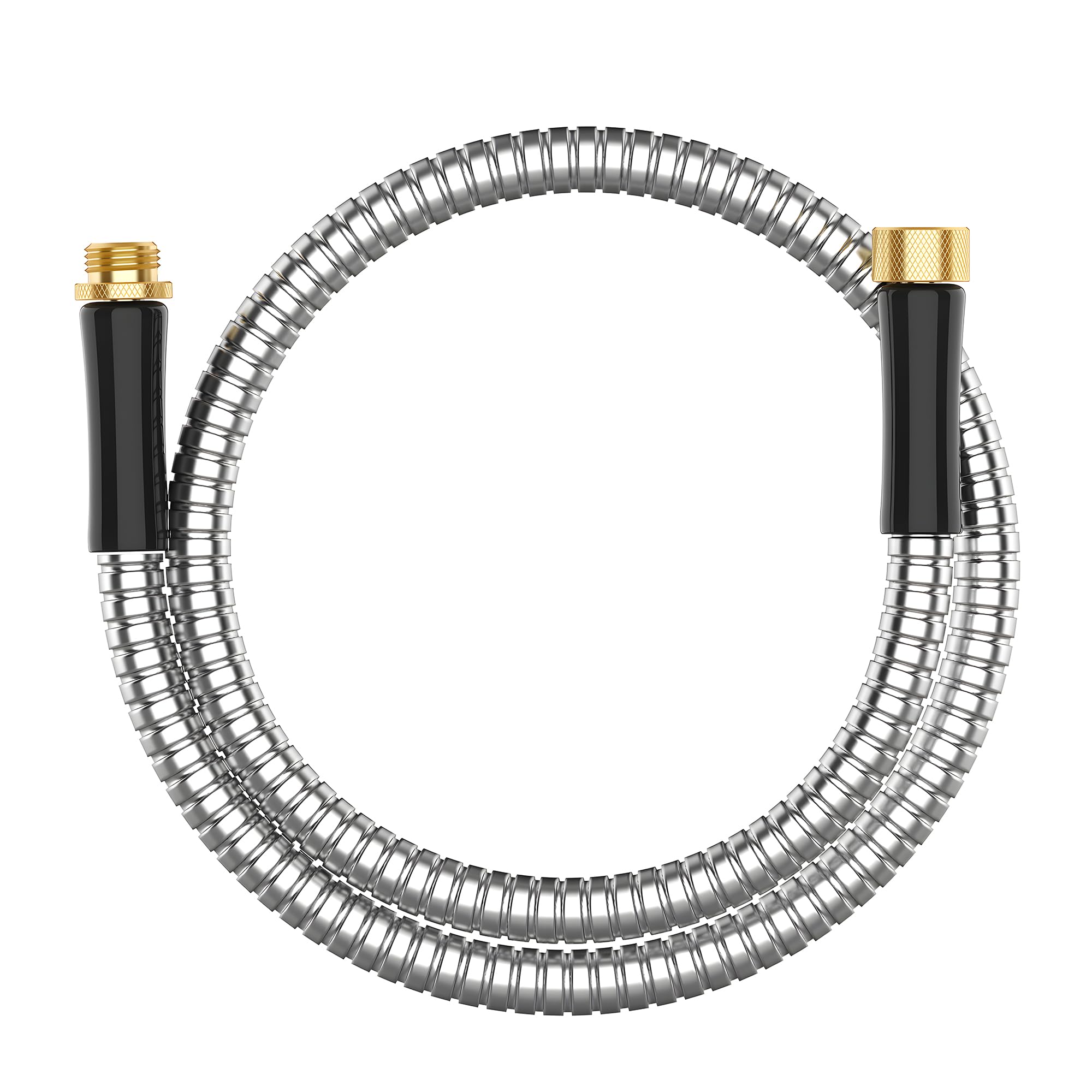 Short Metal Garden Hose 5 ft Connector, Stainless Steel Small Hose Extension Adapter for Hose Reel, Long, Flexible, Lightweight & Heavy Duty Water