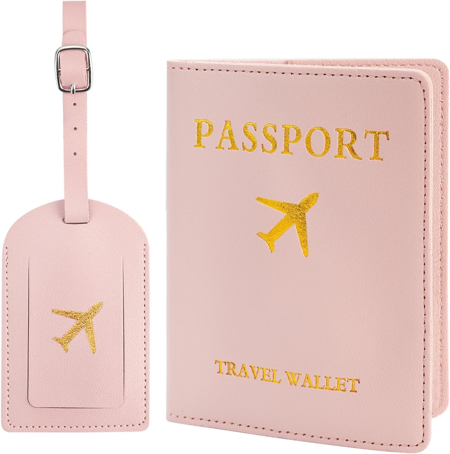 2 PCS Passport Cover Luggage Tag Set, Passport Holder and Travel Suitcase Label PU Leather Protective Cover with Name ID Card Travel Accessories for suitcases, Handbags, Backpacks (Pink) 2 PCS Passport Cover Luggage Tag Set, Passport Holder and Travel Suitcase Label PU Leather Protective Cover with Name ID Card Travel Accessories for suitcases, Handbags, Backpacks (Pink)