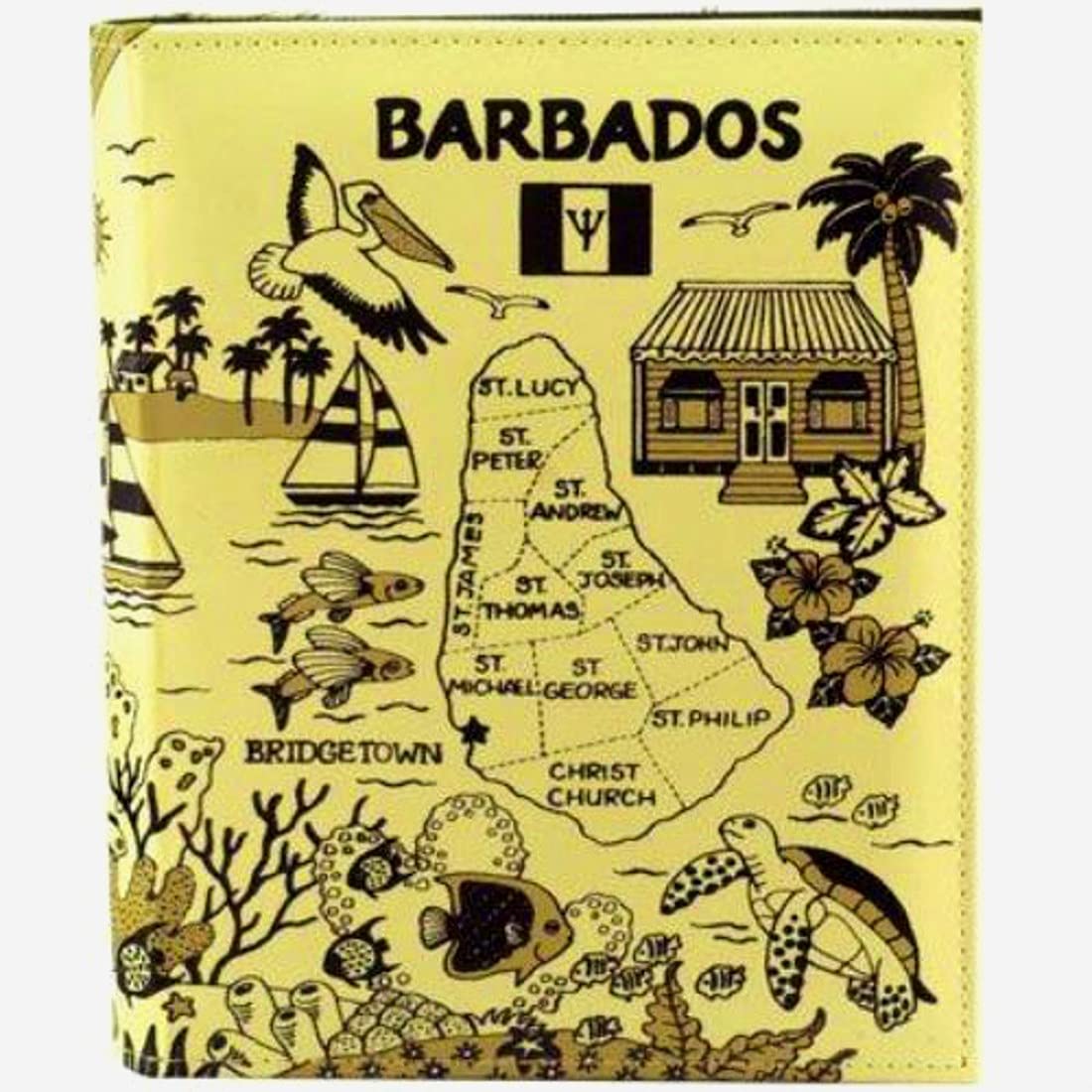 Barbados Map Embossed Photo Album 200 Photos / 4x6 [Kitchen]
