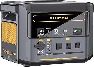 VTOMAN FlashSpeed 1500 Portable Power Station 1548Wh, Recharge 0-100% within 1H, LiFePO4 (LFP) Battery Powered Solar Gener...