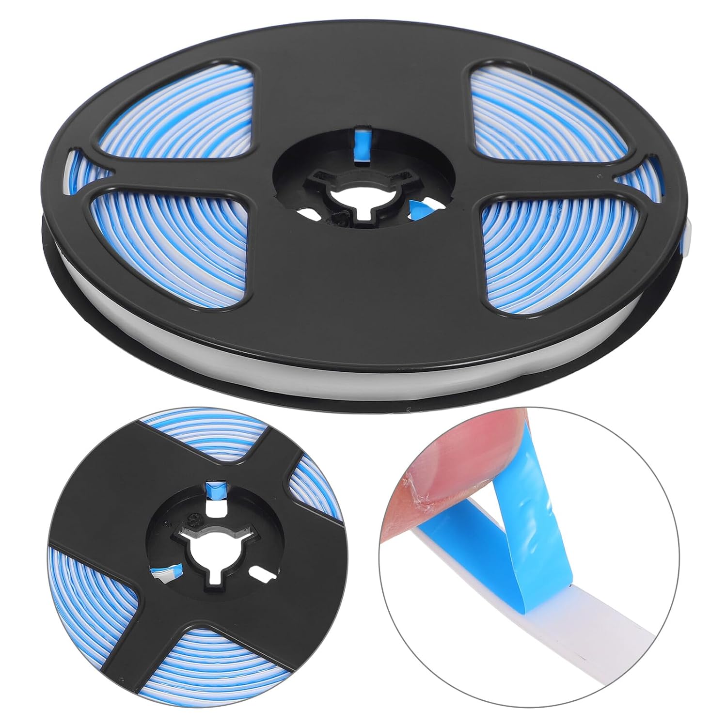 FRCOLOR 8pcs Self-Adhesive Caulk Tape for Tile Edge Trim, Flexible Decorative Wall Molding Strip, Peel and Stick Border Strip for Kitchen Bathroom Sink Base, Classic White