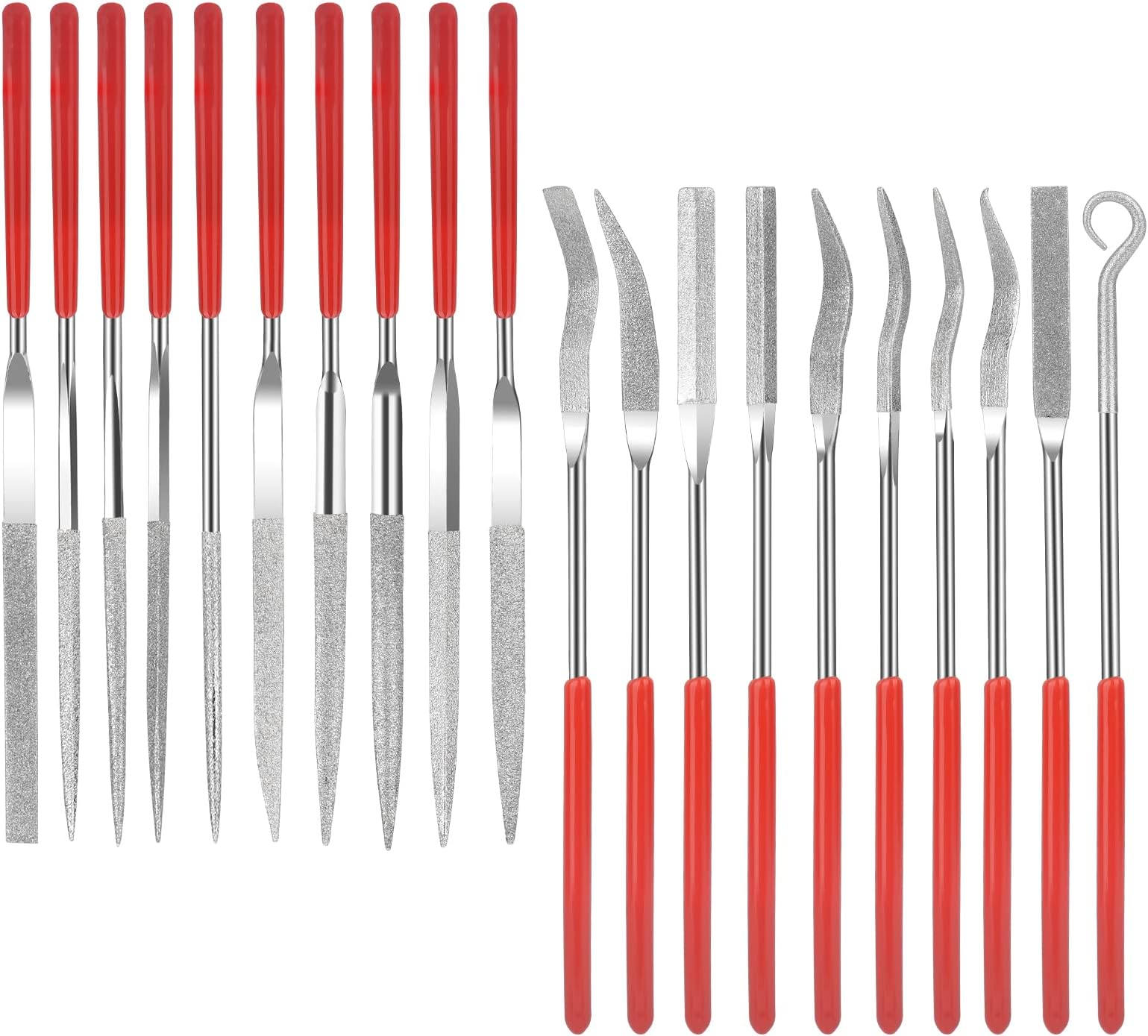 Linkstyle 20 Pcs Diamond Needle File Set, Mini Diamond File Jewelry Hand Files Dental File Tool Kit Metal Glass Stone Wood Jewelry Carving Cutting