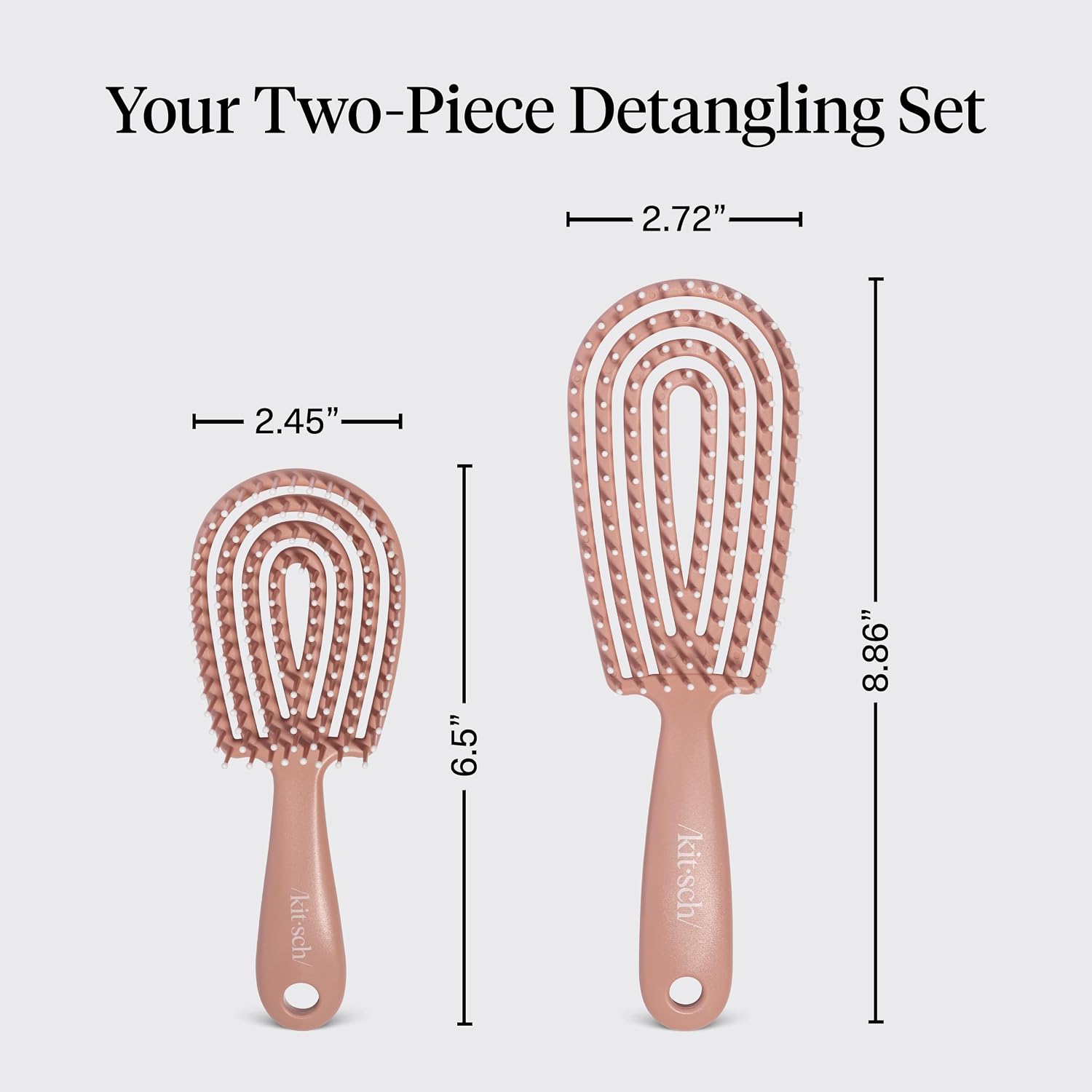 Kitsch Flexi Flow Duo Detangler Brush, Hair Brushes For Women - Terracotta image 4