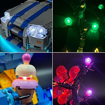 10 PCS Colorful LED Light Kit for Lego Building Blocks - USB Powered DIY LED Lighting Accessories Compatible with Lego Brick Models (Green)