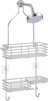 SMARTAKE Hanging Shower Head Caddy, Shower Shelf Organizer, Silver
