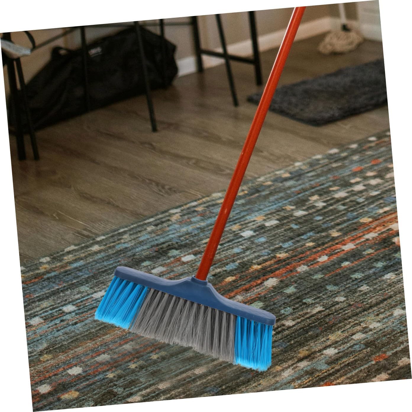 Zerodeko Hard Bristle Broom Head Replacement Dark Blue Plastic Floor Brush for Home and Outdoor Sweeping Cleaning Accessory