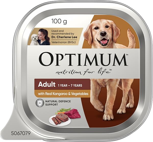 OPTIMUM Kangaroo and Veggies Wet Dog Food 12 Trays