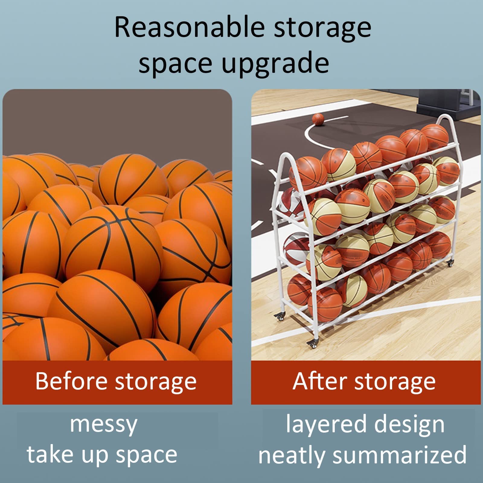 Organisateur De Rangement De Balles, Supports De Basket-ball Pour