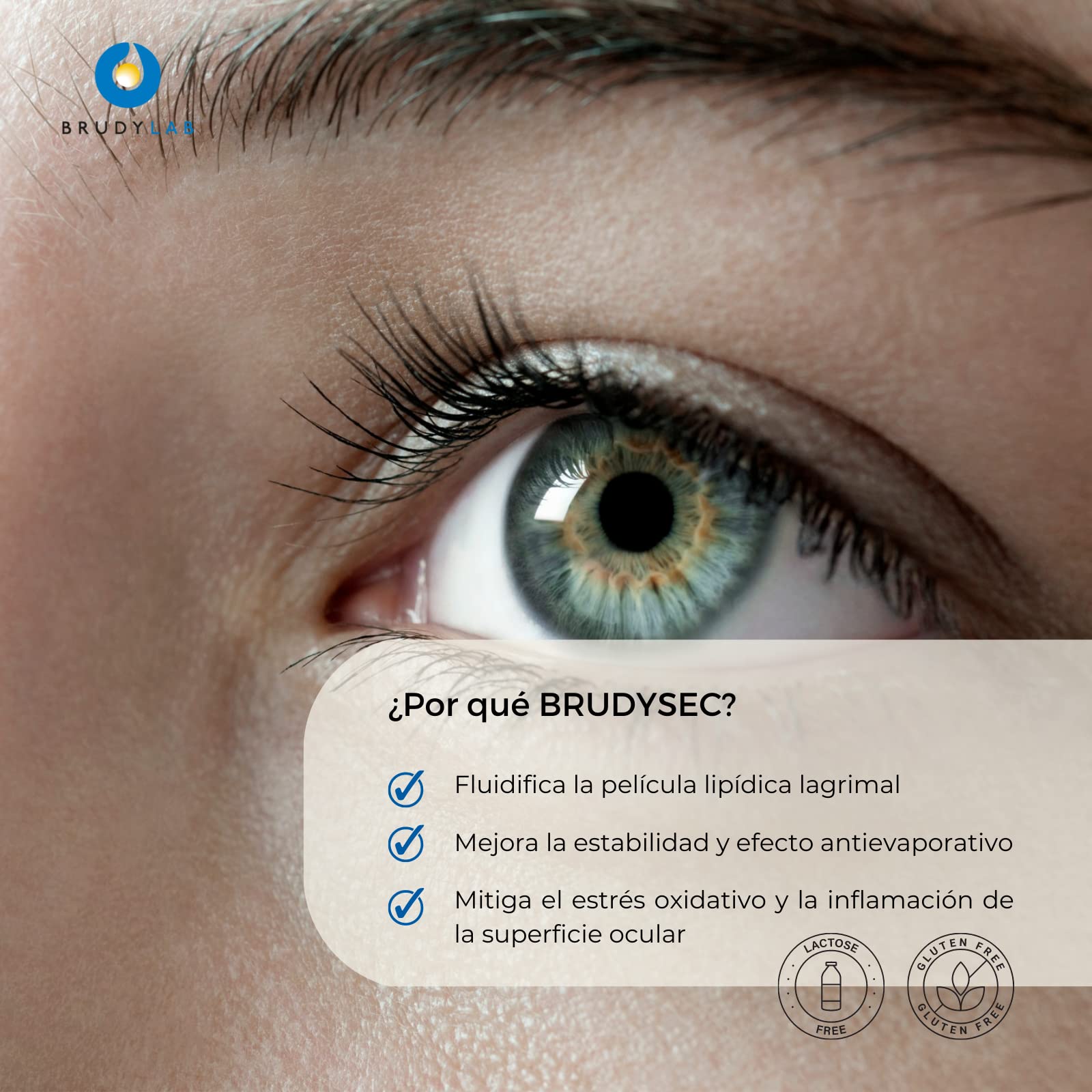 BRUDYLAB - Brudy Sec 1,5G - Complemento Alimenticio para la Salud Ocular con Omega 3, DHA y EPA - Vitaminas y Minerales para la Vista - Contribuye al Mantenimiento de la Visión Normal - 90 Cápsulas