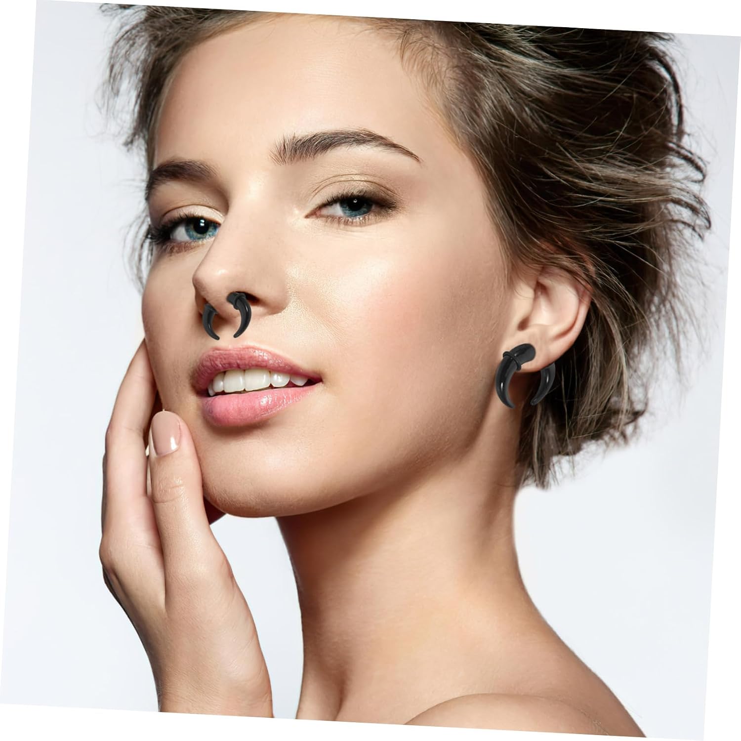KICHOUSE Septum Taper Rings for Men Women 27pcs C Shape Acrylic
