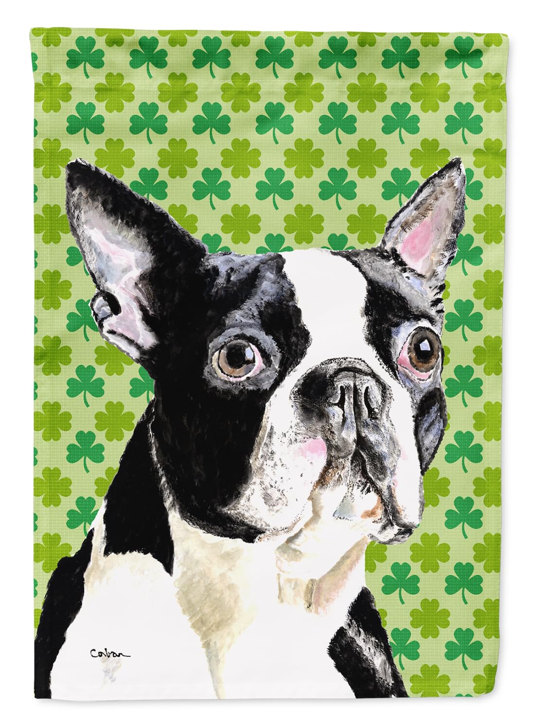 Drapeau Boston Terrier Saint-Patrick pour remplacer les décorations de jardin ternes